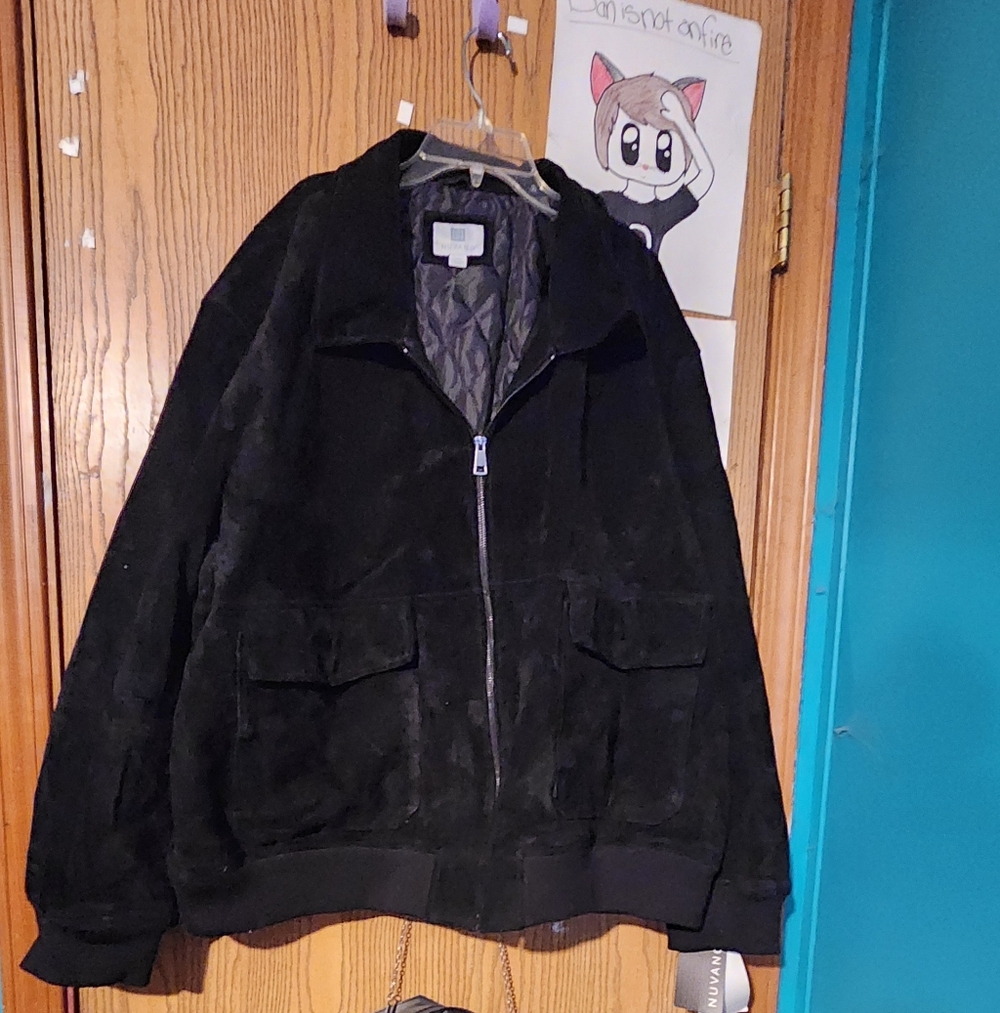 Nuvano Men's Black Suede Jacket